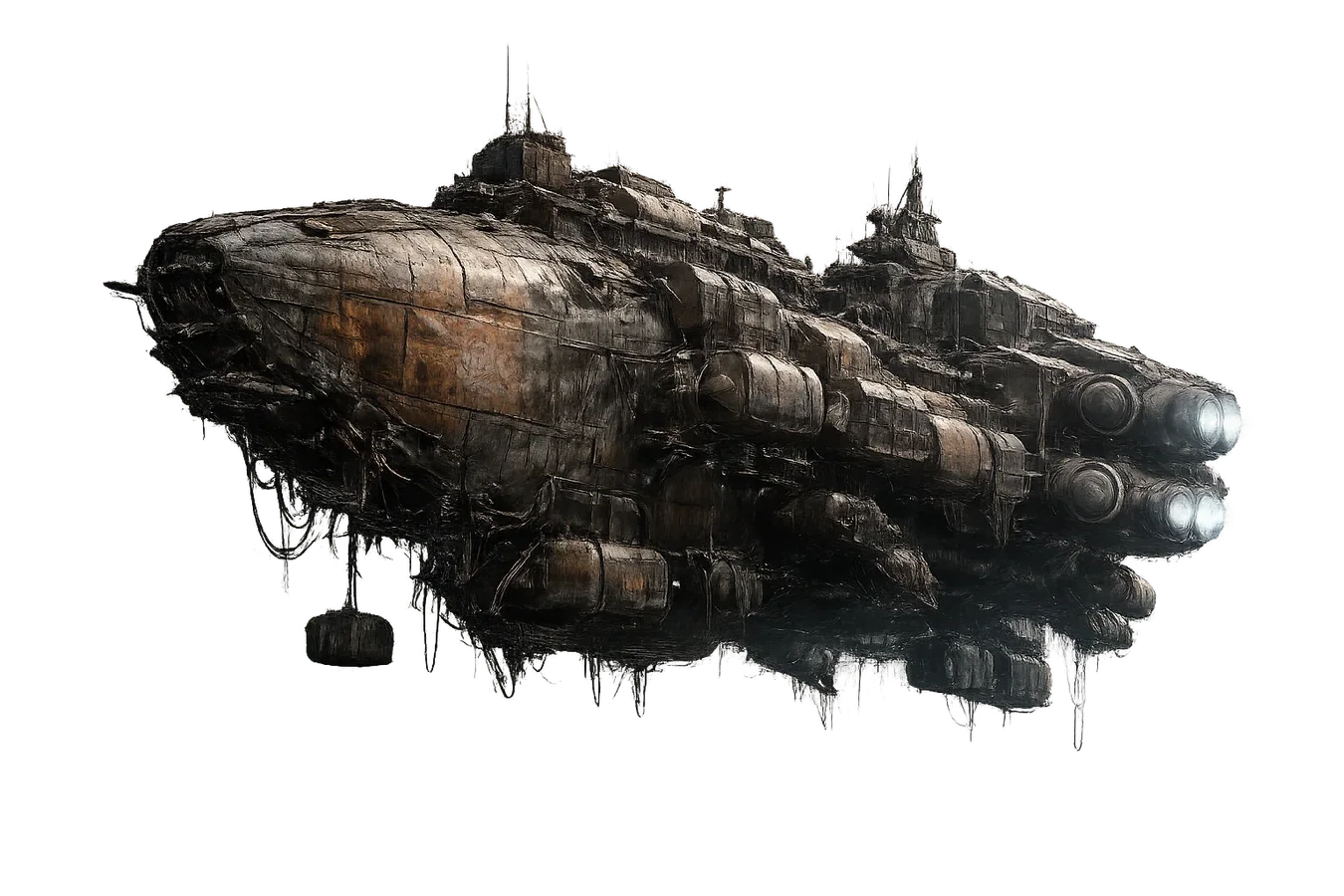 Genesis Children — Rusty Rose The weathered Rusty Rose salvage vessel