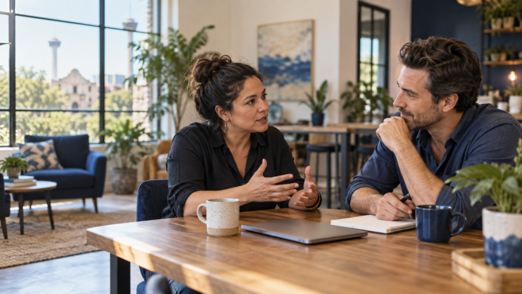 AI-Consultant listening to customer explain business challenges.